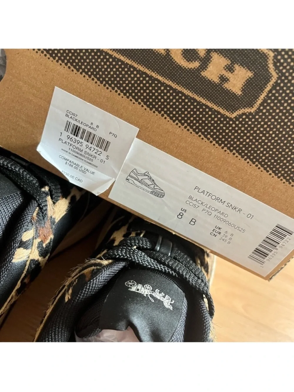 Coach Platform Sneaker With Leopard Print Women8.0 US# CCI57